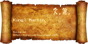 Kungl Martin névjegykártya